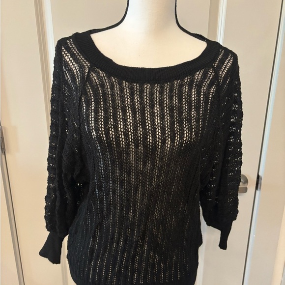 Express black mesh netted tight waistband blouse size L - Picture 13 of 14